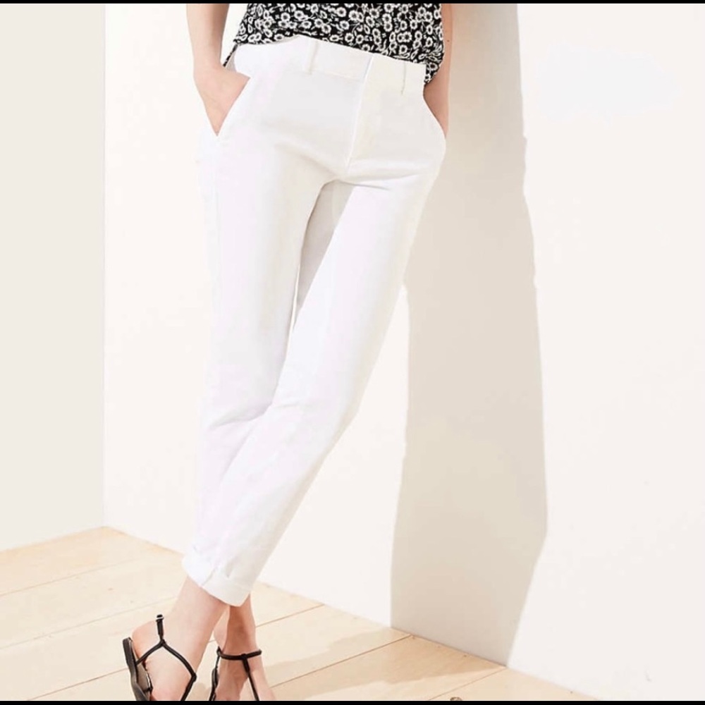 NWT Loft Girlfriend Chinos Size 2 in White